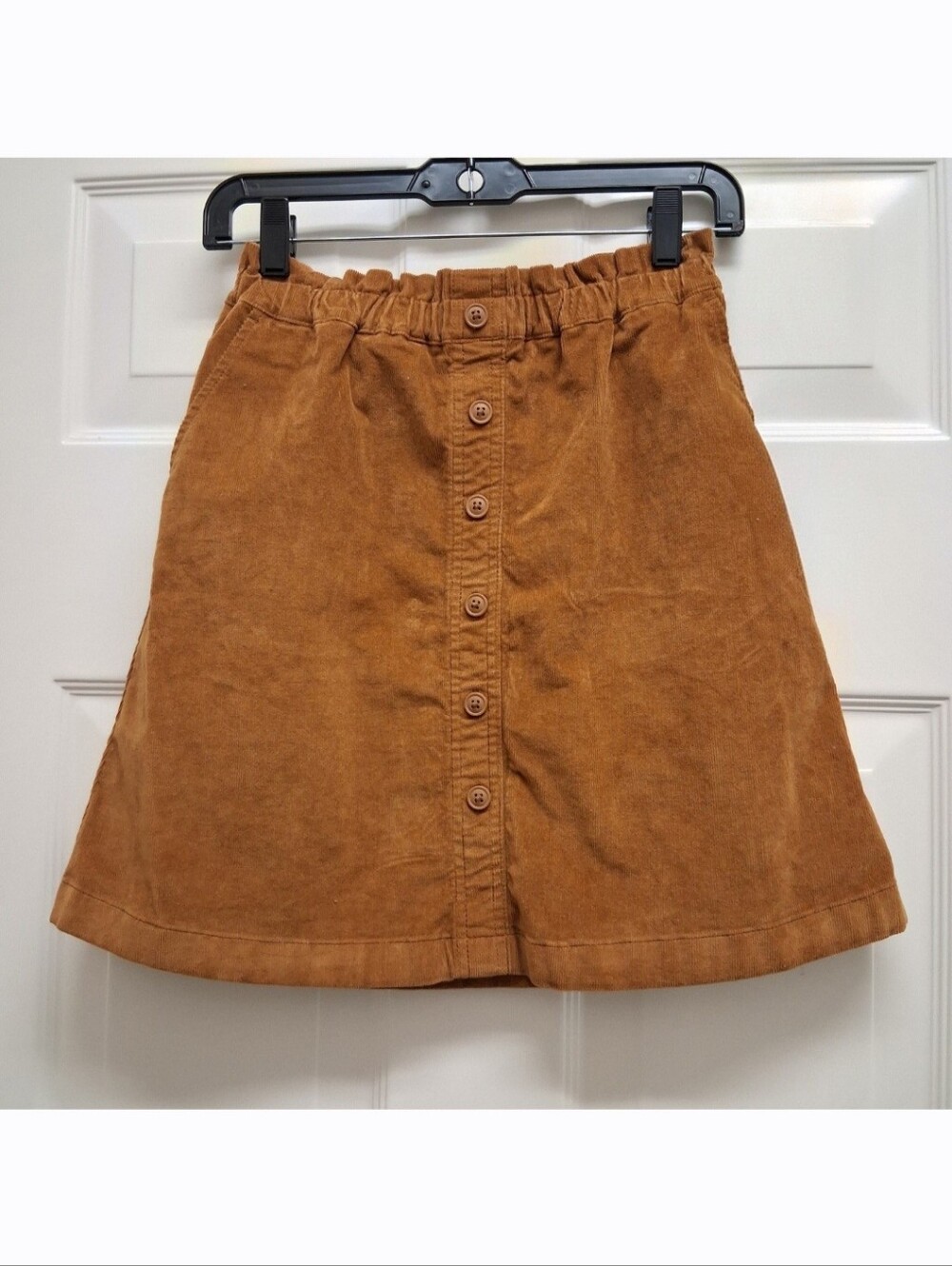 Crewcuts Girls Corduroy Skirt Size 16 Button Front Golden Brown Pockets Fall NWT